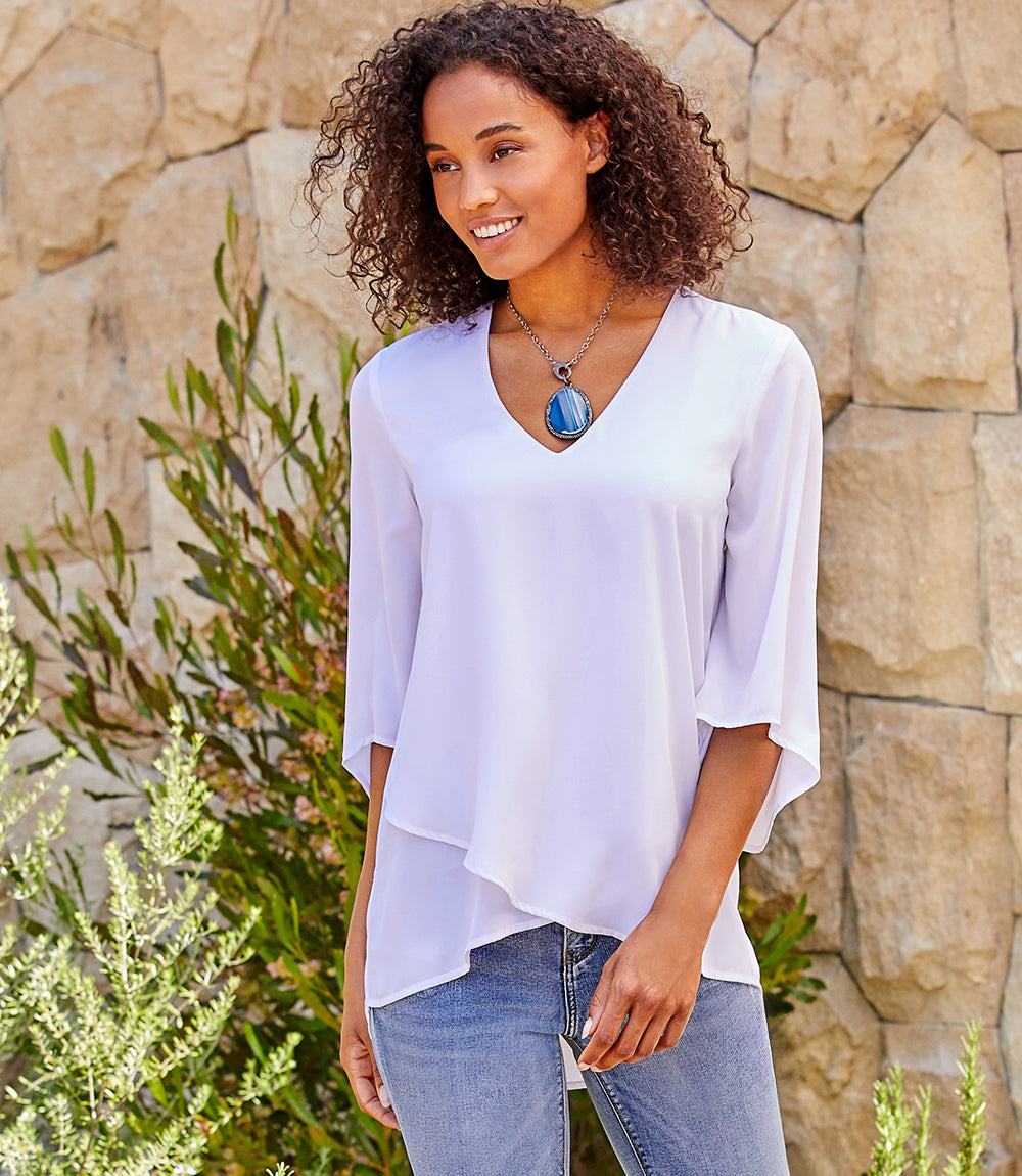 Karen Kane Review: Bracelet Sleeve Asymmetric Top