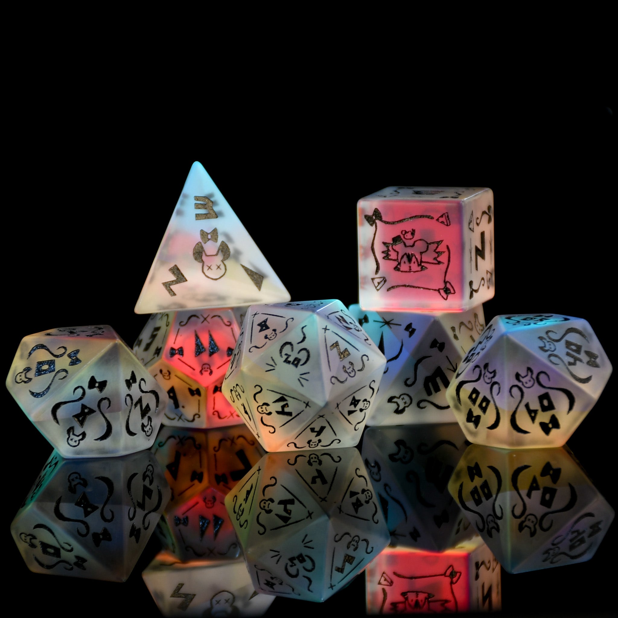 Misty Mountain Gaming Review: Hakos Baelz Frosted Glass Dice Set