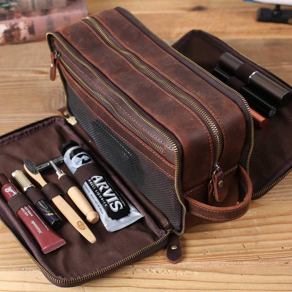 RockCow Leather Studio Review: Personalized Leather Toiletry Bag