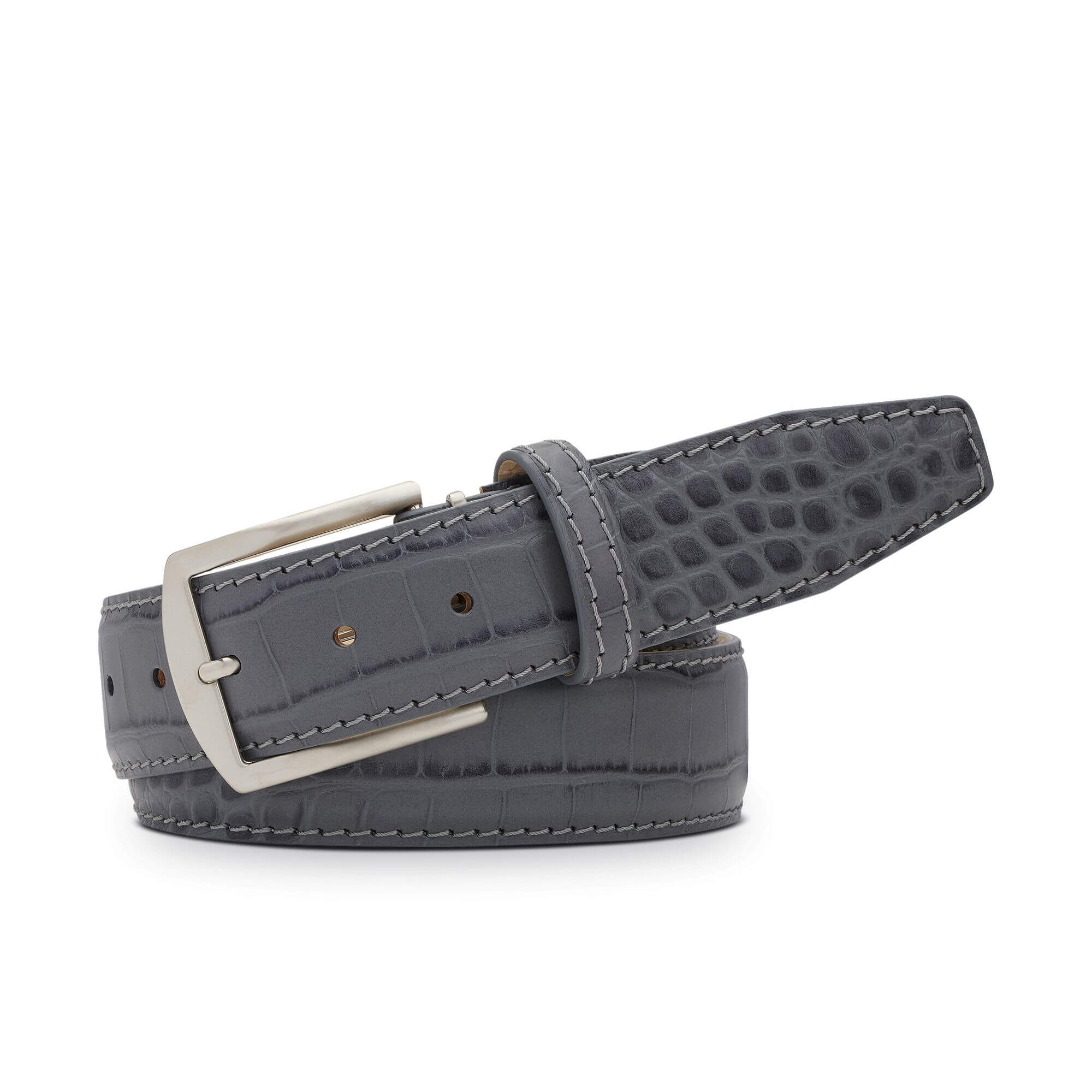 Roger Ximenez Gray Mock Gator Leather Belt Review: Handcrafted Italian Leather