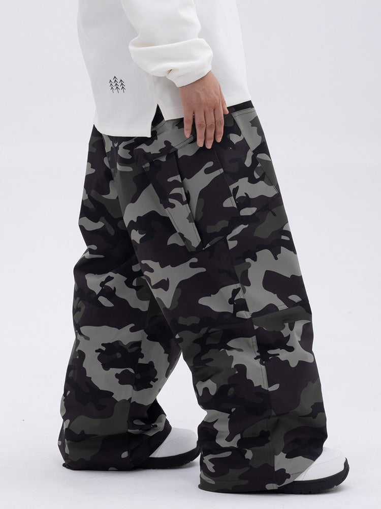 Snowverb Review: Women's Double Knee Mountain Freestyle Baggy Camo Snow Pants